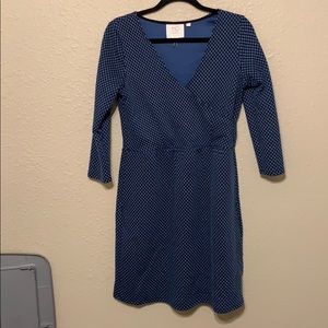 Blue knit Anthropologie wrap dress